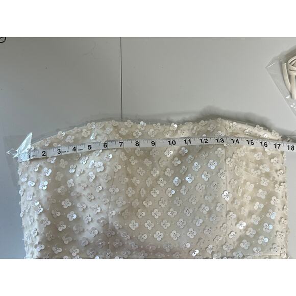 Dessy Collection NWT Pearl & Sequin Floret Strapless Mini Dress Formal 14 - Picture 8 of 8